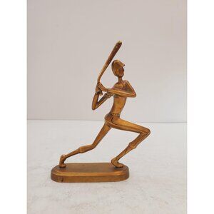 Antique 1910’s Solid Brass Statue Base ball Player baseball brass sports